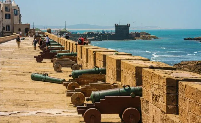 Cannons lining Essaouira's seafront ramparts